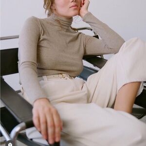 Stylish Beige Turtleneck Sweater